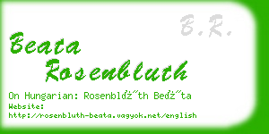 beata rosenbluth business card